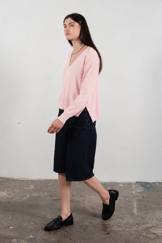 Pull oversize en laine et cachemire Kelly 10 - Rose