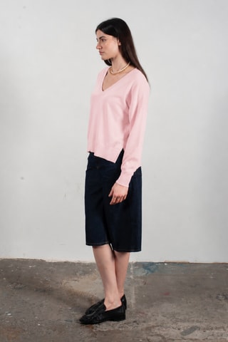 Pull oversize en laine et cachemire Kelly 10 - Rose