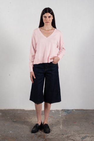 Pull oversize en laine et cachemire Kelly 10 - Rose