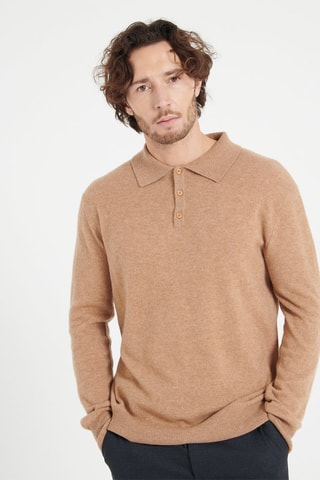 Polo ample relaxed en cachemire Luke 5 - Camel