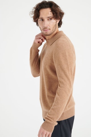 Polo ample relaxed en cachemire Luke 5 - Camel