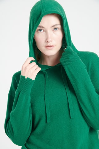 Sweat oversize en cachemire à capuche Mia 16 - Vert