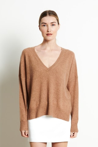 Pull réversible oversize en cachemire Ria 3 - Camel