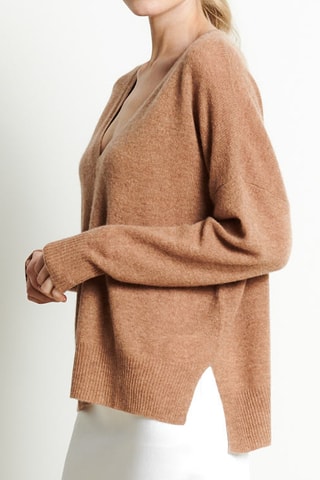 Pull réversible oversize en cachemire Ria 3 - Camel