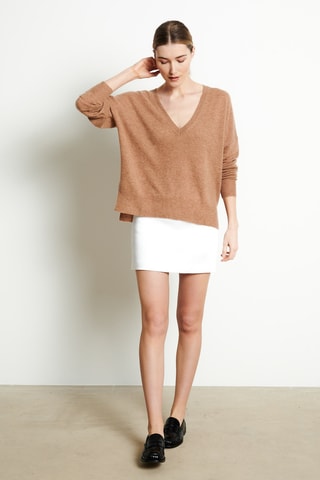 Pull réversible oversize en cachemire Ria 3 - Camel