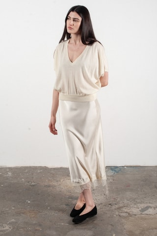 Pull oversize en laine et cachemire Kelly 6 - Blanc