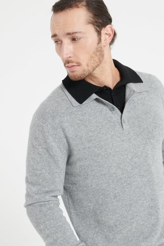 Polo ample relaxed en cachemire Luke 5 - Gris