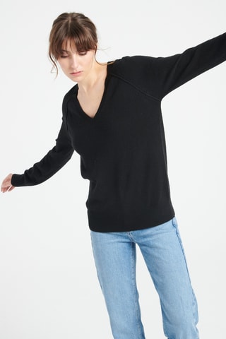 Pull oversize en cachemire Lilly 6 - Noir