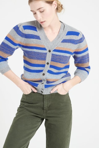 Cardigan ample en cachemire Mia 11 - Gris