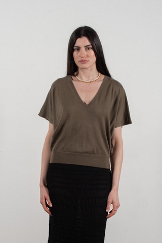 Pull oversize en laine et cachemire Kelly 6 - Kaki
