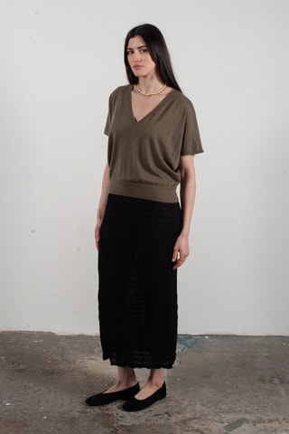 Pull oversize en laine et cachemire Kelly 6 - Kaki