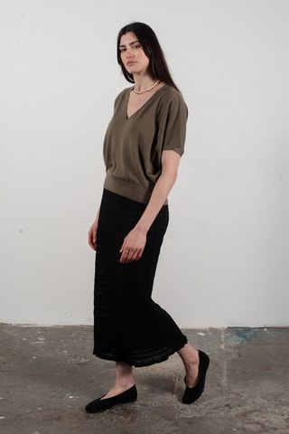 Pull oversize en laine et cachemire Kelly 6 - Kaki