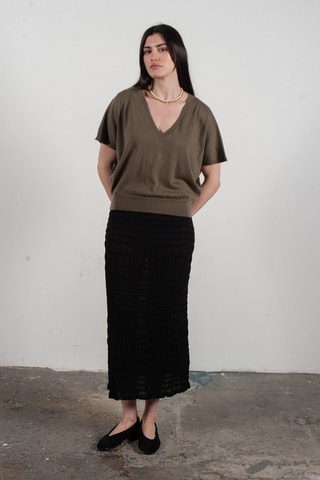 Pull oversize en laine et cachemire Kelly 6 - Kaki