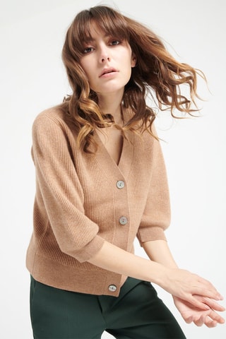 Cardigan ample en cachemire Mia 13 - Camel