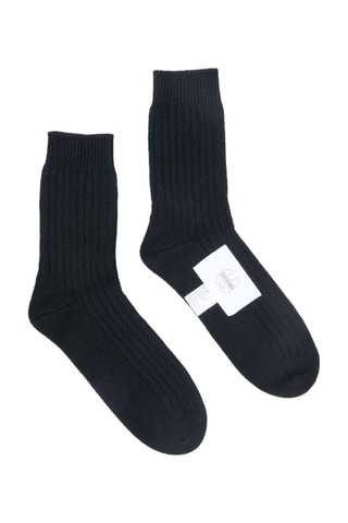 Chaussettes en cachemire Uni 12 - Noir