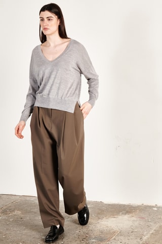 Pull oversize en laine et cachemire Kelly 10 - Gris