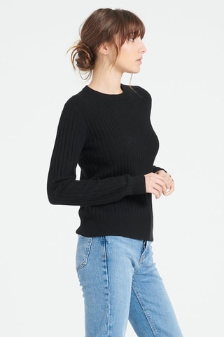 Pull ajusté en cachemire Lilly 16 - Noir