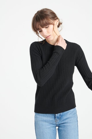 Pull ajusté en cachemire Lilly 16 - Noir