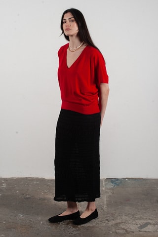 Pull oversize en laine et cachemire Kelly 6 - Rouge
