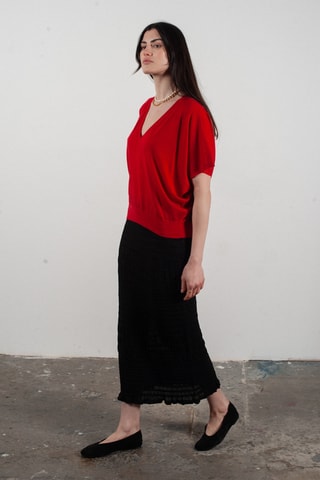 Pull oversize en laine et cachemire Kelly 6 - Rouge