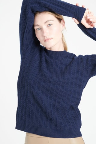 Pull ajusté en cachemire Lilly 29 - Bleu
