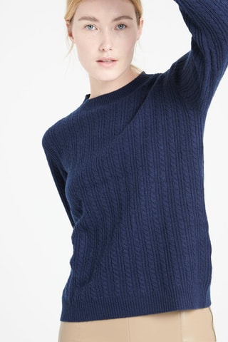 Pull ajusté en cachemire Lilly 29 - Bleu