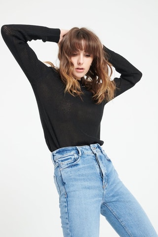 Pull ajusté en cachemire Lilly 23 - Noir