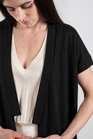Gilet oversize en laine et cachemire Kelly 5 - Noir