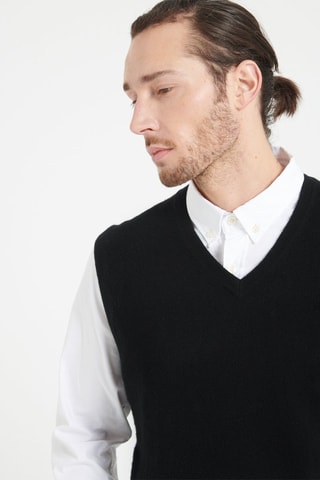 Gilet ample en cachemire sans manches Luke 9 - Noir