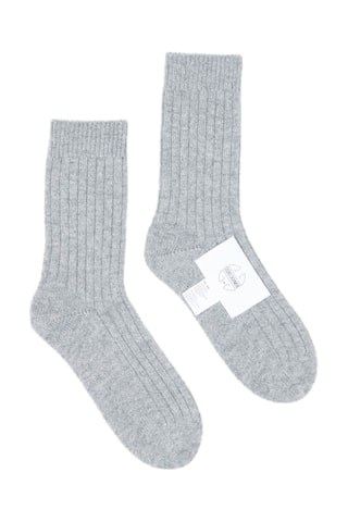 Chaussettes en cachemire Uni 12 - Gris