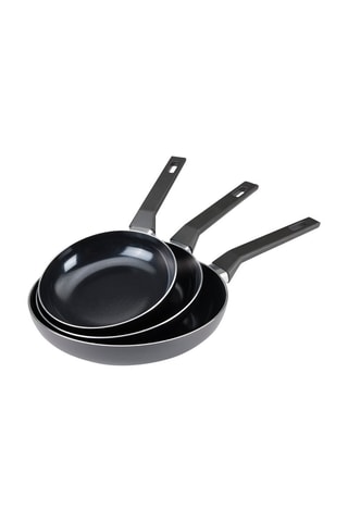 3 poêles revêtement céramique Carbone Pro - 20/24/28 cm - 1/2/2,5 l