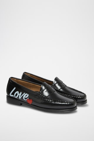 Leren Mocassins Penny - Zwart