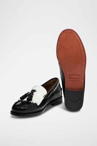 Leren Mocassins Esther - Zwart en wit