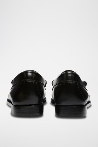 Leren Mocassins Esther - Zwart en wit