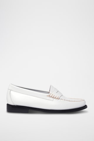 Leren Mocassins Penny - Zwart en wit