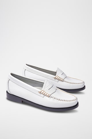 Leren Mocassins Penny - Zwart en wit