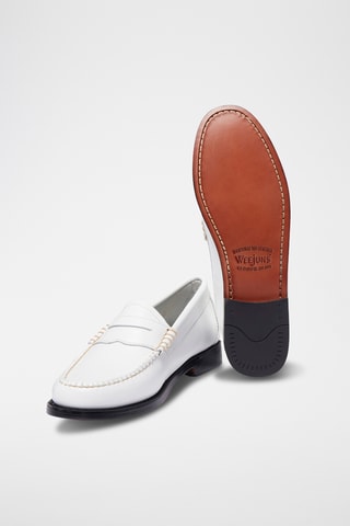 Leren Mocassins Penny - Zwart en wit