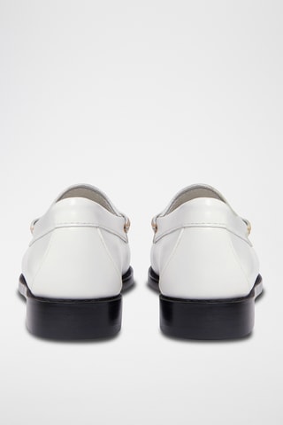 Leren Mocassins Penny - Zwart en wit