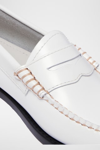 Leren Mocassins Penny - Zwart en wit