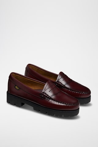 Leren Platform Mocassins Penny - Bordeauxrood