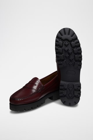Leren Platform Mocassins Penny - Bordeauxrood
