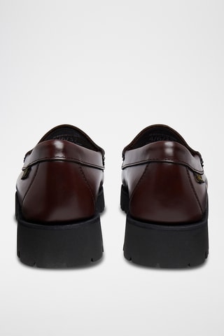 Leren Platform Mocassins Penny - Bordeauxrood