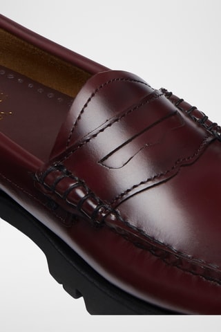Leren Platform Mocassins Penny - Bordeauxrood