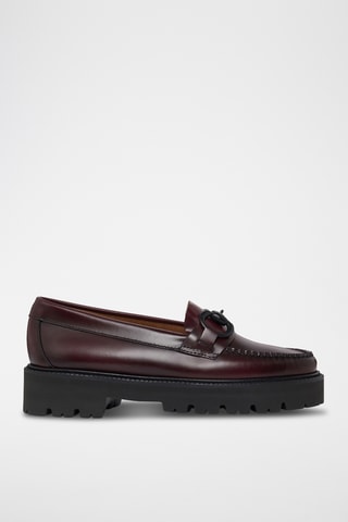 Leren Platform Mocassins Lianna - Bordeauxrood