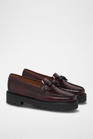 Leren Platform Mocassins Lianna - Bordeauxrood