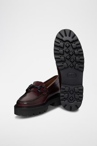 Leren Platform Mocassins Lianna - Bordeauxrood