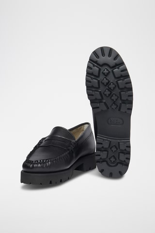 Leren Platform Mocassins Penny - Zwart