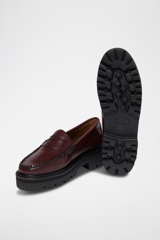 Leren Platform Mocassins Penny - Bordeauxrood