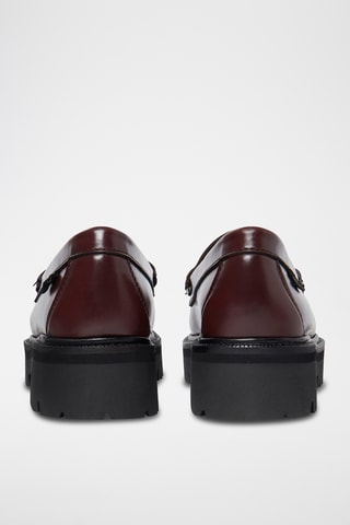 Leren Platform Mocassins Penny - Bordeauxrood