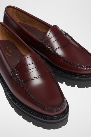 Leren Platform Mocassins Penny - Bordeauxrood